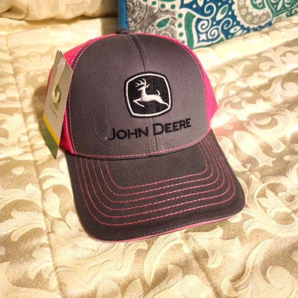 John Deere Charcoal and Pink Hat - Picture 1 of 2